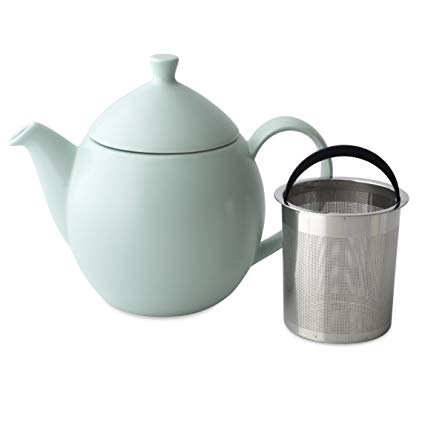 FORLIFE Dew Teapot with Basket Infuser, Minty Aqua, 32 oz/946ml