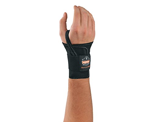 Ergodyne ProFlex 4000 Single Strap Wrist Support, Black -Small, Left Hand