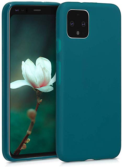 kwmobile TPU Silicone Case for Google Pixel 4 - Soft Flexible Shock Absorbent Protective Phone Cover - Teal Matte