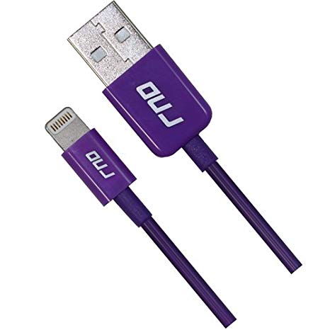 RND Apple Certified Lightning to USB 1.5FT Cable for iPhone (XS, XS Max, XR, X, 8, 8 Plus, 7, 7 Plus, 6, 6 Plus, 6S, 6S Plus) iPad (Pro, Air, Mini) and iPod (1.5 feet/.5 Meter/Purple)
