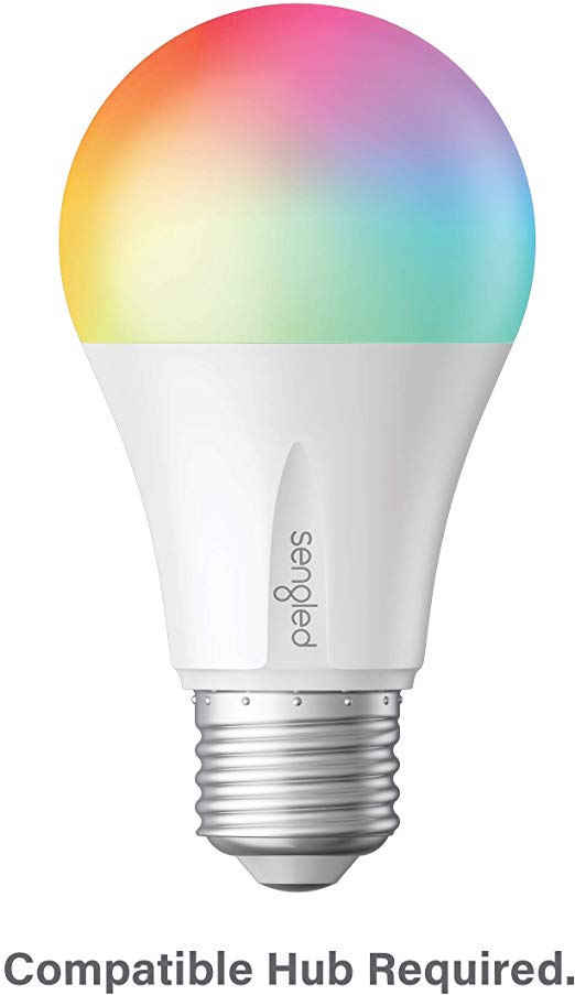 Sengled E11-N1EA Smart LED Multicolor Bulb, Hub Required, RGBW Color & Tunable White 2000-6500K, A19 60W Equivalent, Works with Alexa, Google Assistant & SmartThings, 1 Pack Color Plus (Renewed)