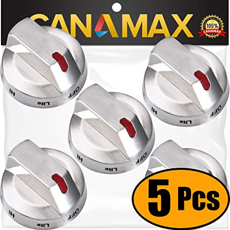 UPGRADED DG64-00473A Range Surface Dial METAL Core Knob 2.5" Premium Replacement Part by Canamax - Compatible with Samsung Range Oven - Replaces 3447565 AP5917439 PS9606608 EAP9606608 - PACK OF 5