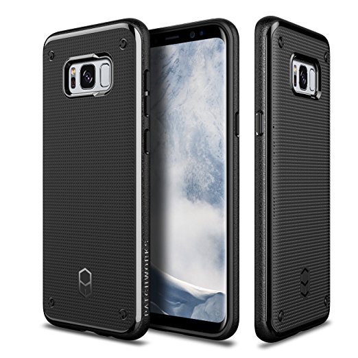 Patchworks Flexguard Case in Black for Samsung Galaxy S8 - Slim Fit Protective Case Extreme Cover with Poron XRD