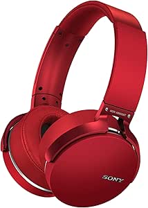 Sony MDRXB950BT/R Extra Bass Bluetooth Headphones, Red