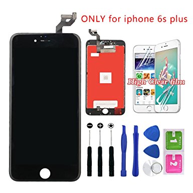 iPhone 6S Plus Screen Replacement Black Full Assembly 3D Touch LCD Display Digitizer Screen Repair Kit for iPhone 6S Plus(5.5 inch) with Tools,1-Year Warranty