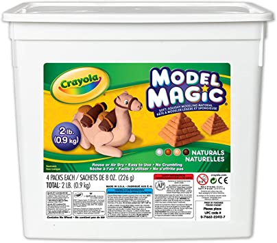 Crayola Model Magic Naturals, Modeling Clay Alternative, 2 lb. Bucket, Gift, 8 oz