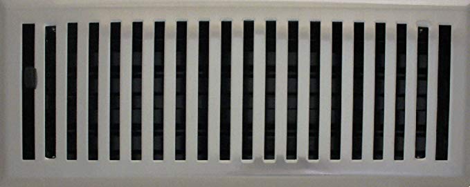 4" x 12" (5.25" x 13.25" Overall) Brushed Nickel Contemporary Register with Damper (HVAC VENT COVER)