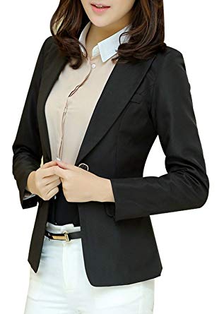 Aro Lora Women's Long Sleeve Slim Fitted Casual Work Plain Suit Jacket Blazer