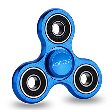 Spinner Fidget, LOFTER High Speed Metal Tri-Spinner Hand Toy for Adults & Kids Helps Anti-Anxiety Focusing Quitting Bad Habits Spins about 2-4 Mins (Blue)