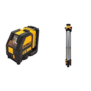 DEWALT DW088LG 12V Cross Line Laser, Green with 1/4-Inch Laser Tripod