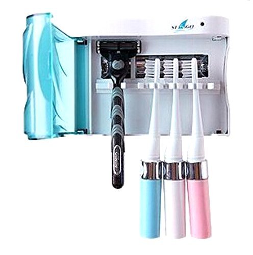 UV Toothbrush Razor Shavor Sanitizing Storage Holder Powered by AC/ Battery (AC Adapter INCLUDED)