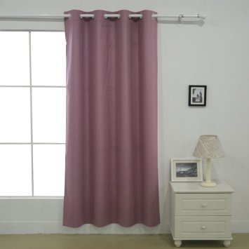Deconovo Solid Recycle Polycotton Silver Coating Thermal Grommet Curtain 52x63 Inch with Silver Coating to Reflect Sunlights1 Panel Lilac