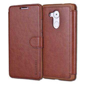 Huawei Mate 8 Case,Mulbess [Layered Dandy][Coffee Brown] - [Card Slot][Flip][Slim Fit] - PU Leather Wallet Case For Huawei Mate 8