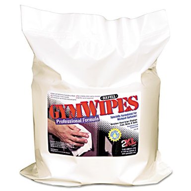 2XL TXL L38 Antibacterial Gym Wipes Refill, 6" x 8", Unscented, White, (2800 wipes), 700 per Pack, Case of 4