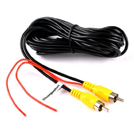 RCA Video Cable,Chuanganzhuo CAZBC13 CAR Reverse Rear View Parking Camera Video Cable With Detection Wire (6 Meters)