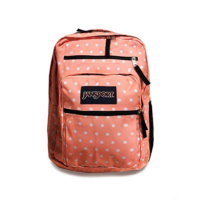 JanSport Big Student Backpack (Coral Peaches/White Dots)