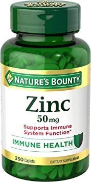 Nature's Bounty Zinc 50mg, Immune Support, 250 Caplets
