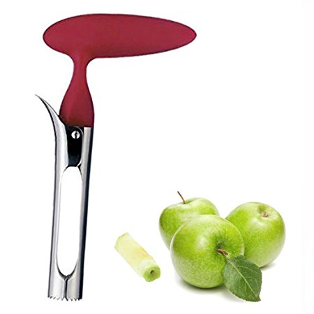 Xubox Apple Corer, Good Grips Food Grade Stainless Steel Apple Core Remover with Sharp Serrated Blade, Premium Kitchen Utensil & Gadget for Coring, Perfect Tool for Pear & Other Fruits Core Remover