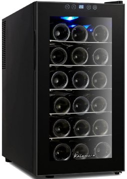 Kalamera 18 Bottle Freestanding Wine Cooler Refrigerator with 5 Removable Shelves Electronic Controls