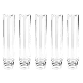 20 Pcs 110ml Clear Flat Plastic Test Tubes, with Screw Caps, 140 x 35 mm