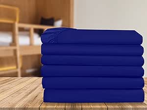 Elegant Comfort 6-Pack Fitted Bottom Sheets 1500 Thread Count Premium Hotel Quality, Deep Pocket, Wrinkle-Free, Stain and Fade Resistant, 6PACK Fitted Sheet, Twin/Twin XL, Royal Blue