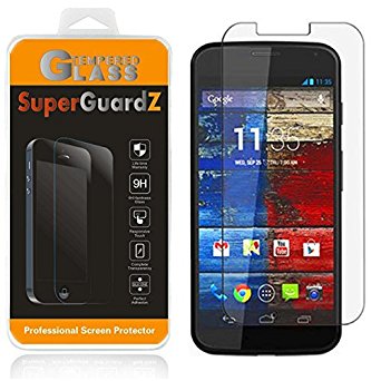 For Motorola Moto X (1st Gen, 2013) - SuperGuardZ Tempered Glass Screen Protector [2X] - Anti-Scratch, Anti-Bubble, Shatterproof   Silver Stylus