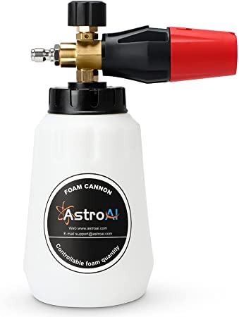 AstroAI Foam Cannon, Car Foam Blaster Wide Neck Plastic Adjustable Snow Foam Lance Pressure Washer Dense and Thick Foam for Pressure Washer with 1/4'' Quick Connector