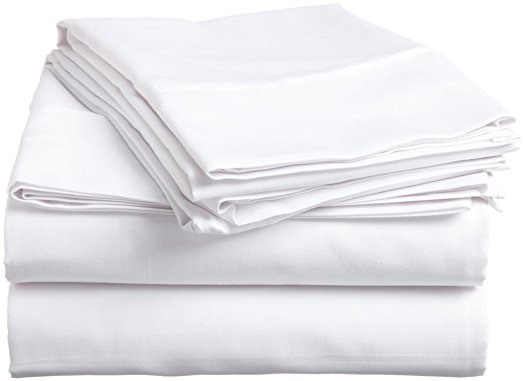 British Choice Linen Egyptian Cotton 650-Thread-Count Sateen Euro Ikea King Size 1 Qty Fitted Sheet ( 30 CM) Pocket Depth Only, White Solid