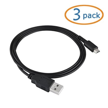 Gen USB Charger Power Cable for Nintendo 3DS/DSI/DSIXL - 3 Pack