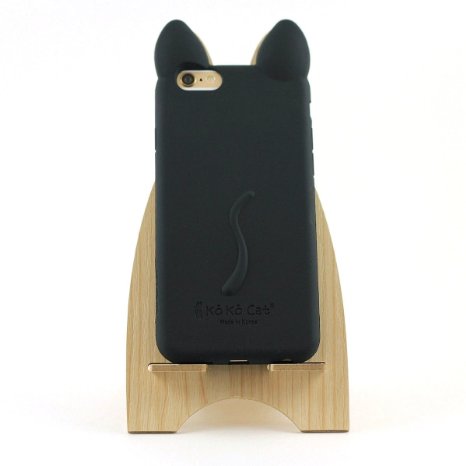 iPhone 6S Case, MC Fashion [KoKo Cat Soft Silicone Case] Cute Kitty Ears 3D Case for Apple iPhone 6S 4.7" (2015) and iPhone 6 4.7" (2014) (Black)