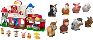 Bundle of Fisher-Price Little People Toddler Learning Toy Caring for Animals Farm Interactive Playset with Smart Stages   Little People Toddler Toys Farm Animal Friends 8-Piece Figure Set