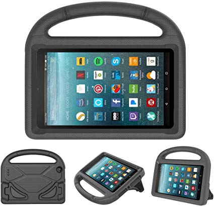 eTopxizu Kids Case for All New Amazon Fire 7 2019/2017 - Light Weight ShockProof Handle Foldable Stand Kids Friendly Case for Fire 7 Inch Tablet (9th & 7th Generation, 2019 & 2017 Release), Black