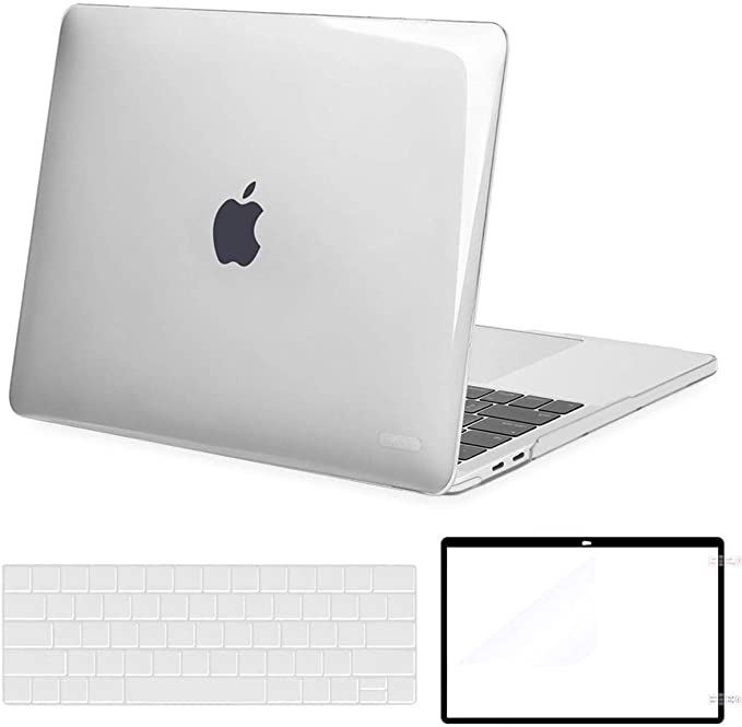 MOSISO Compatible with MacBook Pro 15 inch Case 2016-2019 Release A1990 A1707 with Touch Bar, Plastic Corner Protective Hard Shell Case & Keyboard Cover Skin & Screen Protector, Crystal Clear