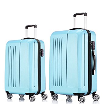 Fochier Luggage Sets 2 Piece Expandable Hardside Spinner Suitcase