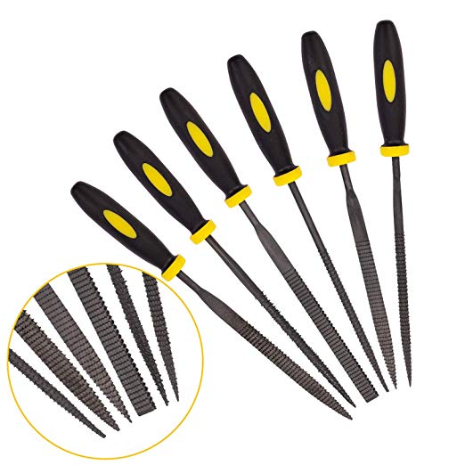 JinFeng Wood Needle Rasp Set High Carbon Steel Hand File Tools for Woodworking 6pc