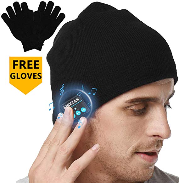 XIKEZAN Upgraded Unisex Knit Bluetooth Beanie Hat Headphones V4.2 Unique Christmas Tech Gifts for Men/Dad/Women/Mom/Teen Boys/Girls Stocking Stuffer w/Built-in Stereo Speakers