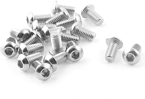 uxcell M6 x 12mm Stainless Steel Hex Socket Button Head Screws Bolts 20Pcs