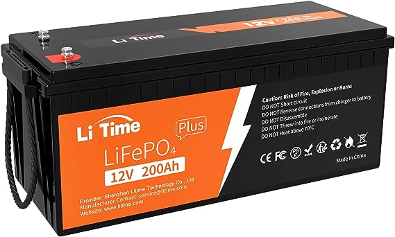 LiTime 12V200Ah Plusリン酸鉄リチウムイオンバッテリー 200AのBMS内蔵 最大2560Wの負荷電力 4000-15000サイクル LiFePO4バッテリー オフグリッド、キャンピング、車中泊、ソーラー発電、バックアップに最適