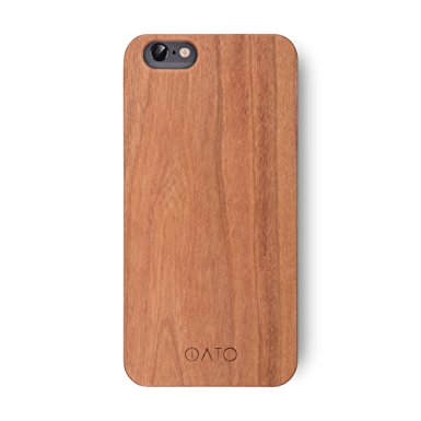 iATO Cherry wood cover case Marco Polo for iPhone 6 Plus & iPhone 6S Plus 5.5 inch - real natural wooden overlay on PC. Slim back case as premium accessory for Apple iPhone 6/6S Plus
