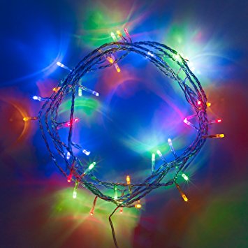Indoor Fairy Lights with 40 Multi Coloured LEDs on Clear Cable by Lights4fun