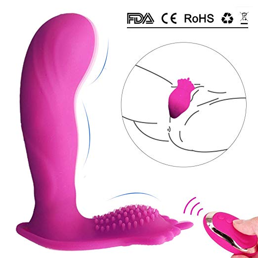 Wearable Vibrator Clitoris and G-Spot Stimulator Remote Control Vibrate Masturbation Dildo Toys for Adult,Invisible Wearable Vibrating Wand USB Rechargeable Silicone Clitoris Vagina Massager for Women