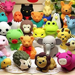 25 PCS Animal Erasers Mini Puzzle Eraser Toys for Fun Games Prizes, Classroom Prizes, School Supplies