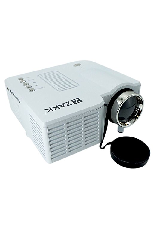 Zakk Mini UC-28 Portable Projector With USB And Inbuilt Speakers,White