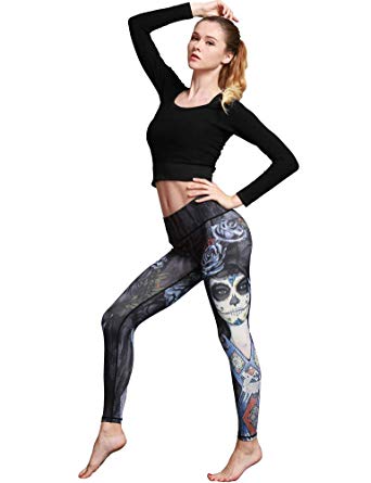 Hioinieiy Womens Various Unique Styles Workout Printed High Waisted Patterned Yoga Leggings Pants