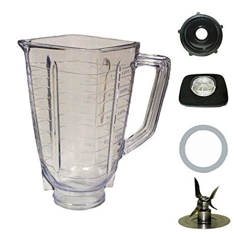 Blendin 5 Cup, Square Top Plastic Blender Jar, Complete. Fits Oster