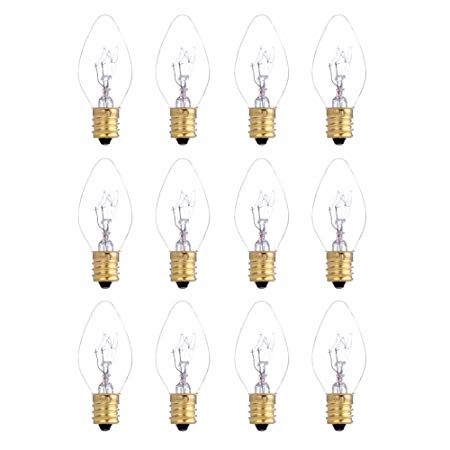 12 Pack 25 Watt Bulbs for Scentsy Plug-In Nightlight Wax Warmers, Home Fragrance Wax Diffusers & Salt Lamps, 120 Volt Bulk Bulb Replacements