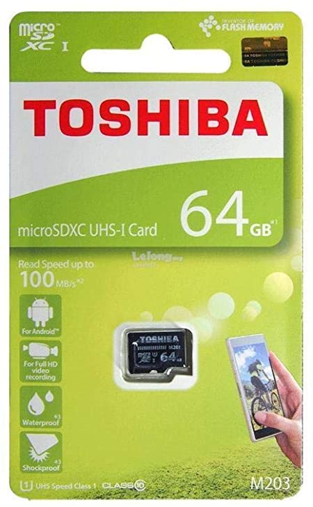 Toshiba 64GB M203 microSDXC UHS-I U1 Card Class 10 microSD micro SD Card Memory Card 100MB/s