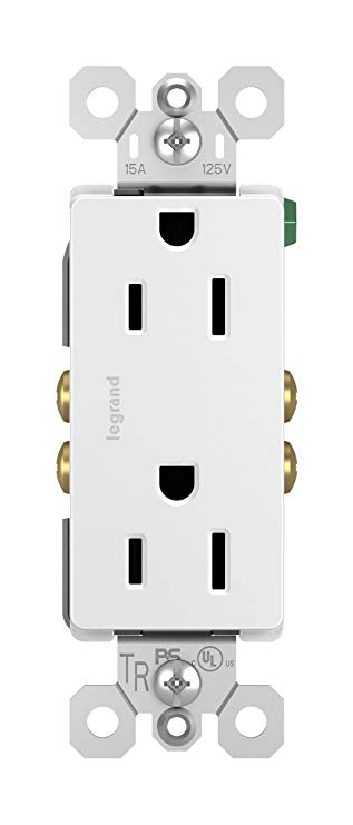 Legrand - Pass & Seymour radiant 885TRWCC12 Tamper-Resistant 15 Amp Duplex Outlet, White