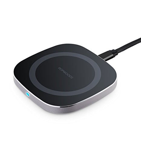 Fast Wireless Charger,POPWOODS Wireless Charging Pad 5W for iPhone 8/8 Plus iPhone X, Nexus 5/6/7, Nokia 9, Wireless Fast Charger 10W Power for Galaxy S8   S7 Edge / S6 edge   Note8