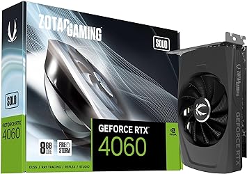 ZOTAC Gaming GeForce RTX 4060 8GB Solo DLSS 3 8GB GDDR6 128-bit 17 Gbps PCIE 4.0 Super Compact Gaming Graphics Card, ZT-D40600G-10L